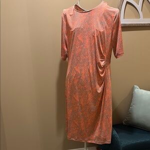 Elegant Coral Patterned Dress